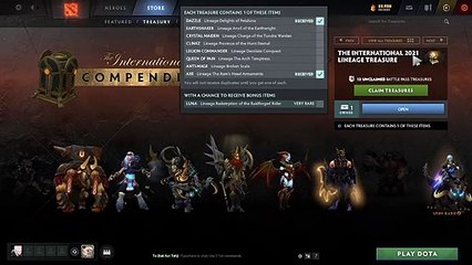Dota 2 - International Compendium 2021 Lineage Treasure Unbox!!!