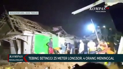 Tebing Setinggi 25 Meter Longsor, Empat Orang Meninggal