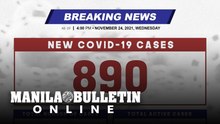 DOH reports 890 new cases, bringing the national total to 2,828,660, as of NOVEMBER 24, 2021
