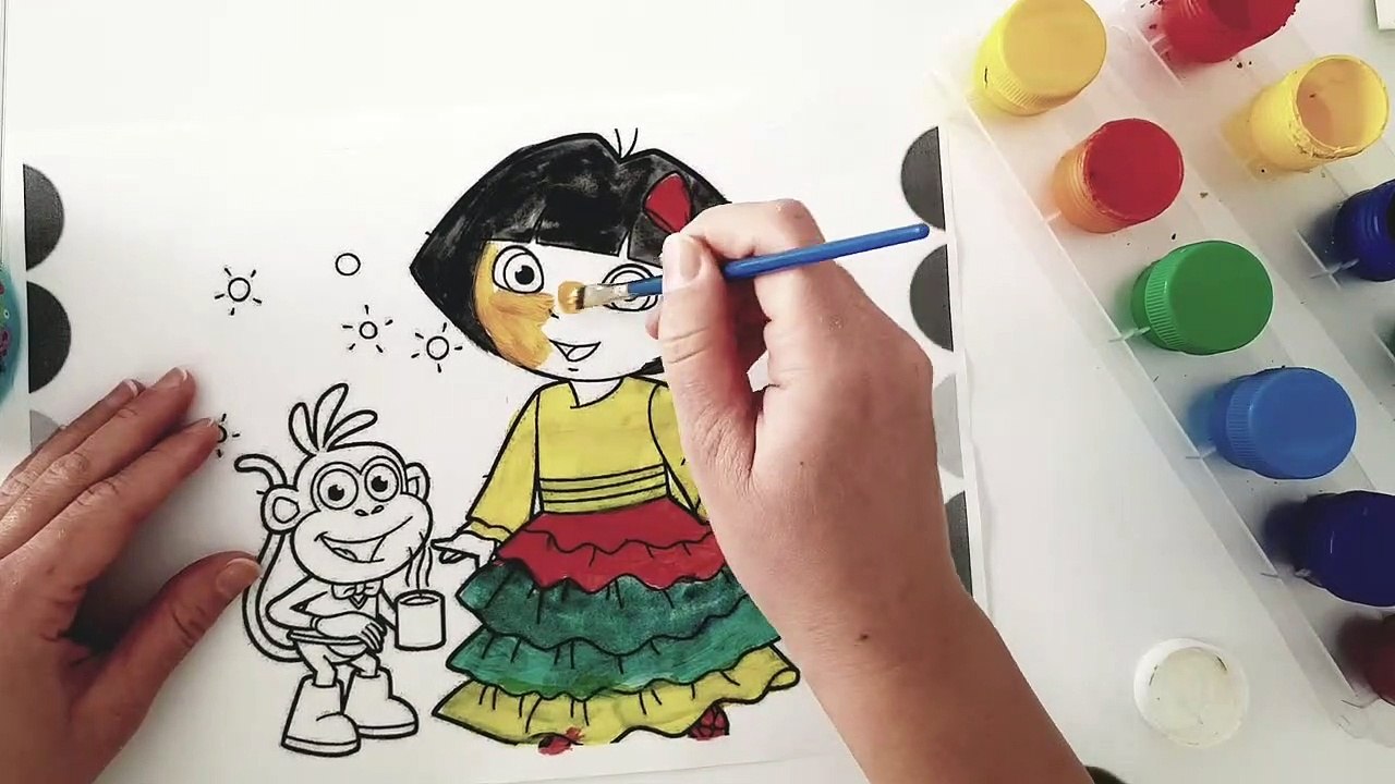 Dora and Boots Pencil Colors ‍ #kidspaint  #doratheexplorer #videosforkids