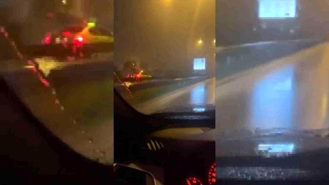 Bulvarda ters şeritten giden otomobil faciaya davetiye çıkardı