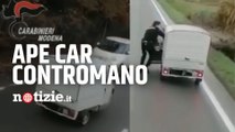 Modena, apecar semina il panico in contromano a zigzag: carabiniere a piedi blocca l'autista