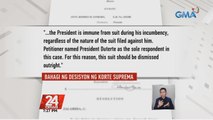 Petisyon laban kay Pangulong Duterte kaugnay sa usapin ng pangangasiwa sa mga terirtoryo ng bansa, ibinasura ng Korte Suprema | 24 Oras