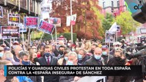 Policías y guardias civiles protestan en toda España contra la «España insegura» de Sánchez