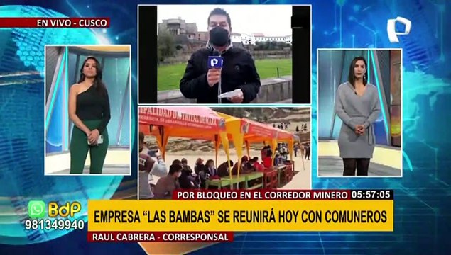 Bloqueo en ruta de Las Bambas: Hoy se reunirán nuevamente para hallar una solución al conflicto