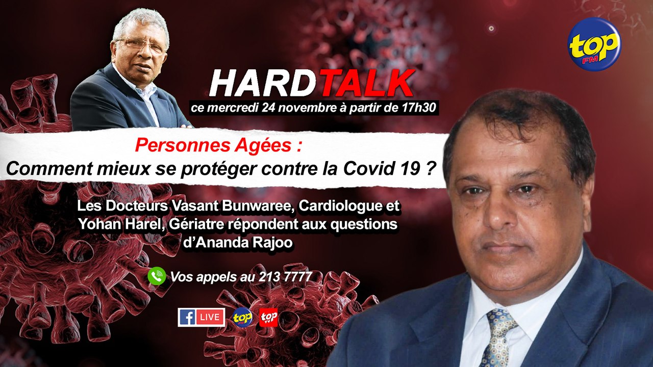 HardTalk : Le Docteurs Vasant Bunwaree , Cardiologue et Yohan Harel, Gériatre répond aux questions d’Ananda Rajoo.