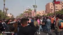 مئات الطلبة يخرجون في مسيرة غاضبة بمراكش احتجاجا على الشروط الجديدة للتوظيف بالتعليم