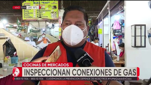 Inspeccionan conexiones de gas de diferentes puestos de comida