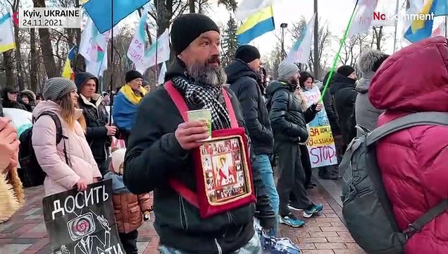 Украина: протесты против обязательной вакцинации