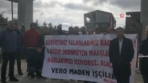 Tekirdağ'da 6 aydır maaş alamayan madenciler eylem yaptı