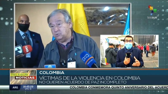 Secretario General de la ONU asiste a 5to Aniversario de la firma de acuerdos de paz en Colombia