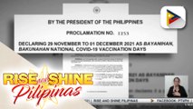 Pres. Duterte, idineklara na ang Nov. 29-Dec. 1 bilang National Vaccination Days
