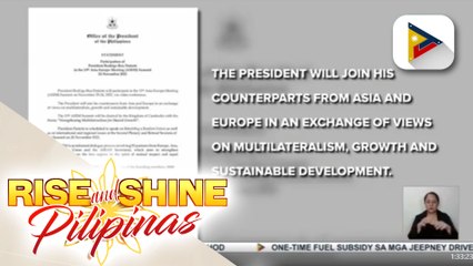 Pres. Duterte, nakatakdang dumalo sa ASEM summit