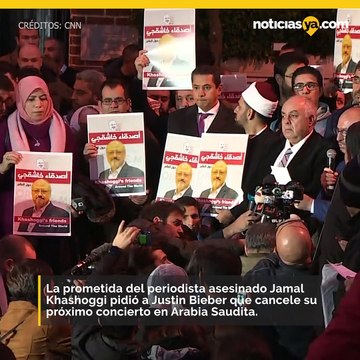 Prometida del periodista asesinado Jamal Khashoggi pidió a Justin Bieber que cancele su próximo concierto en Arabia Saudita.