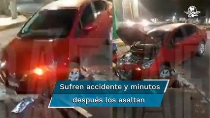 Familia es asaltada luego de sufrir un accidente en Edomex