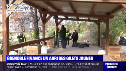 La mairie de Grenoble décide de financer un abri en bord de rond-point pour  un groupe de gilets jaunes - Vidéo Dailymotion