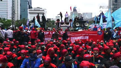 Aksi Demo Buruh, Polisi Tutup Jalan ke Istana
