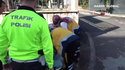 Antalya'da kazada başı beton duvara çarpan kuryeyi kaskı kurtardı