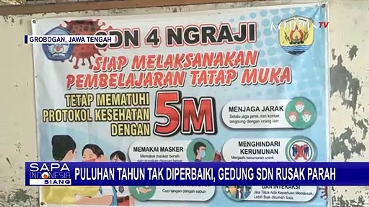 Puluhan Tahun Tak Kunjung Diperbaiki, Kondisi Gedung SD di Grobogan Rusak Parah dan Nyaris Ambruk!