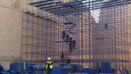 اعمال صيانة جديدة لاعادة البريق لمعلم طاق كسرى التاريخي قرب بغداد