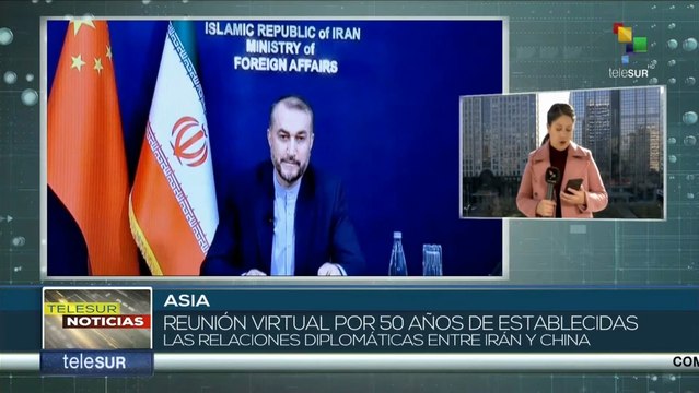Cancilleres de China e Irán sostienen reunión virtual por los 50 años de nexos bilaterales