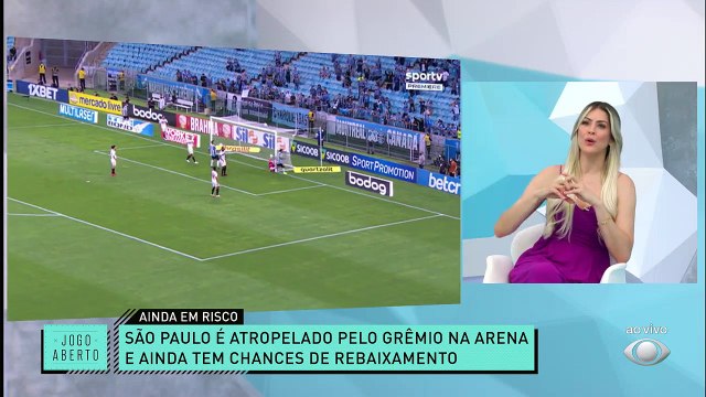QUE SITUAÇÃO! O São Paulo perdeu por 3 a 0 para o Grêmio e ainda tem chances de rebaixamento. O Denílson Show ficou pistola com o Rogério Ceni...#JogoAberto