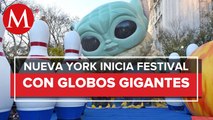 Inflan globos gigantes en Nueva York para el festival de Día de Acción de Gracias