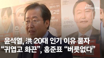 尹 "홍준표 2030 인기 이유? 귀엽고 화끈"…洪이 남긴 한마디