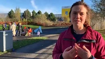 Black Friday: Extinction Rebellion blockade Amazon warehouse in Dunfermline