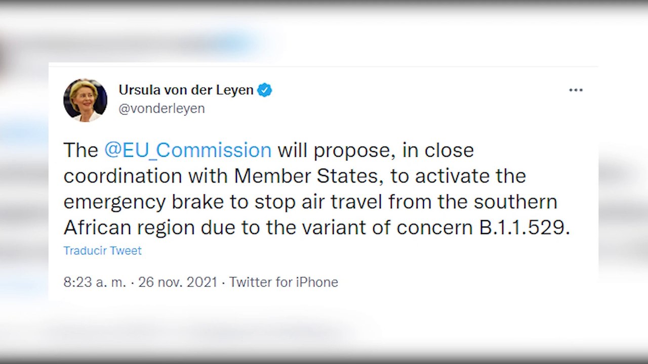 La UE estudia prohibir los vuelos con Sudáfrica por una nueva variante de COVID-19