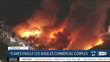 More than 100 firefighters battle Los Angeles building blaze