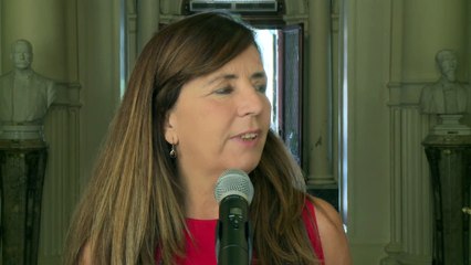 Conferencia de prensa de Gabriela Cerruti.