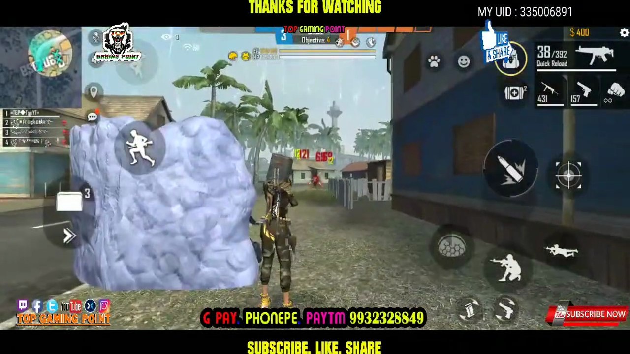 1 VS 4 OP QUADRA KILLS IN CLASH SQUAD RANK (GARENA FREE FIRE) Top Gaming Point TgpYT TgpArmy