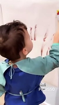 Isaiah, le fils de M. Pokora et de Christina Milian, est un petit peintre en herbe.