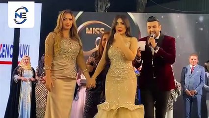 لحظة فوز العراقية مارينا العبيدي بلقب ملكة جمال العرب