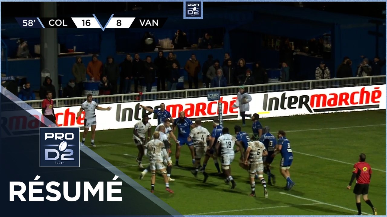 PRO D2 - Résumé Colomiers Rugby-RC Vannes: 23-29 - J12 - Saison 2021/2022