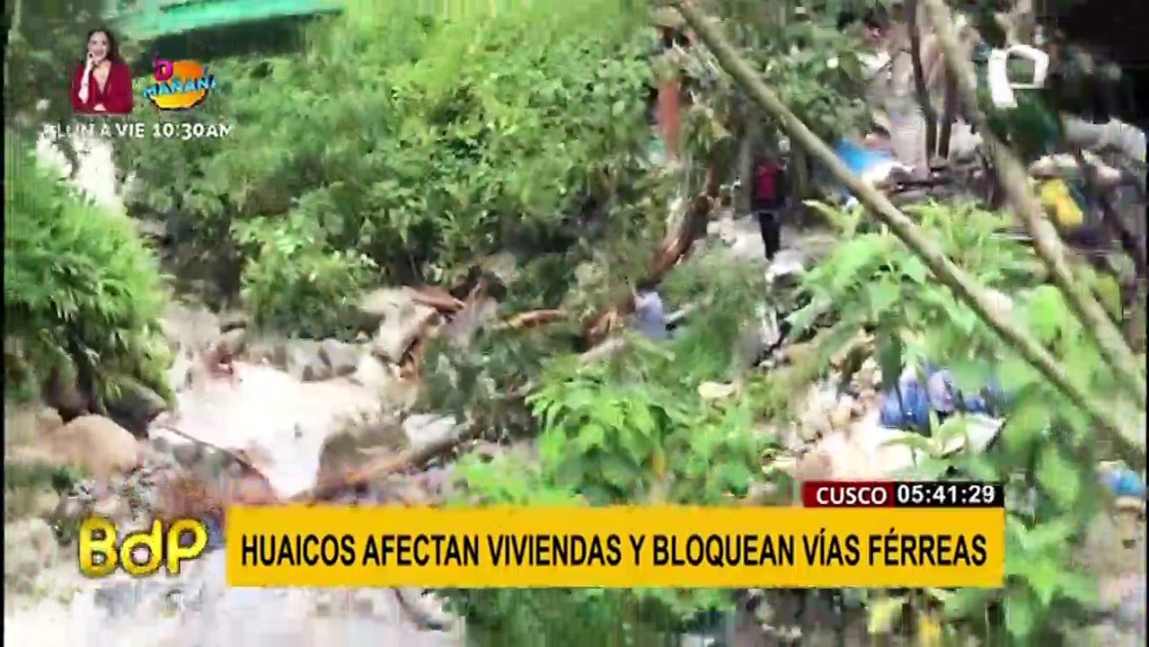 Cusco: huaico bloquea vía férrea a Machu Picchu