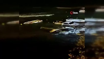 İzmir’de fırtına tekneleri batırdı