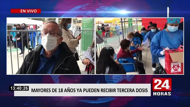 Vacunación COVID-19: Este viernes empezó aplicación de tercera dosis a mayores de 18