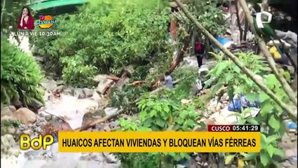 Cusco: huaico bloquea vía férrea a Machu Picchu