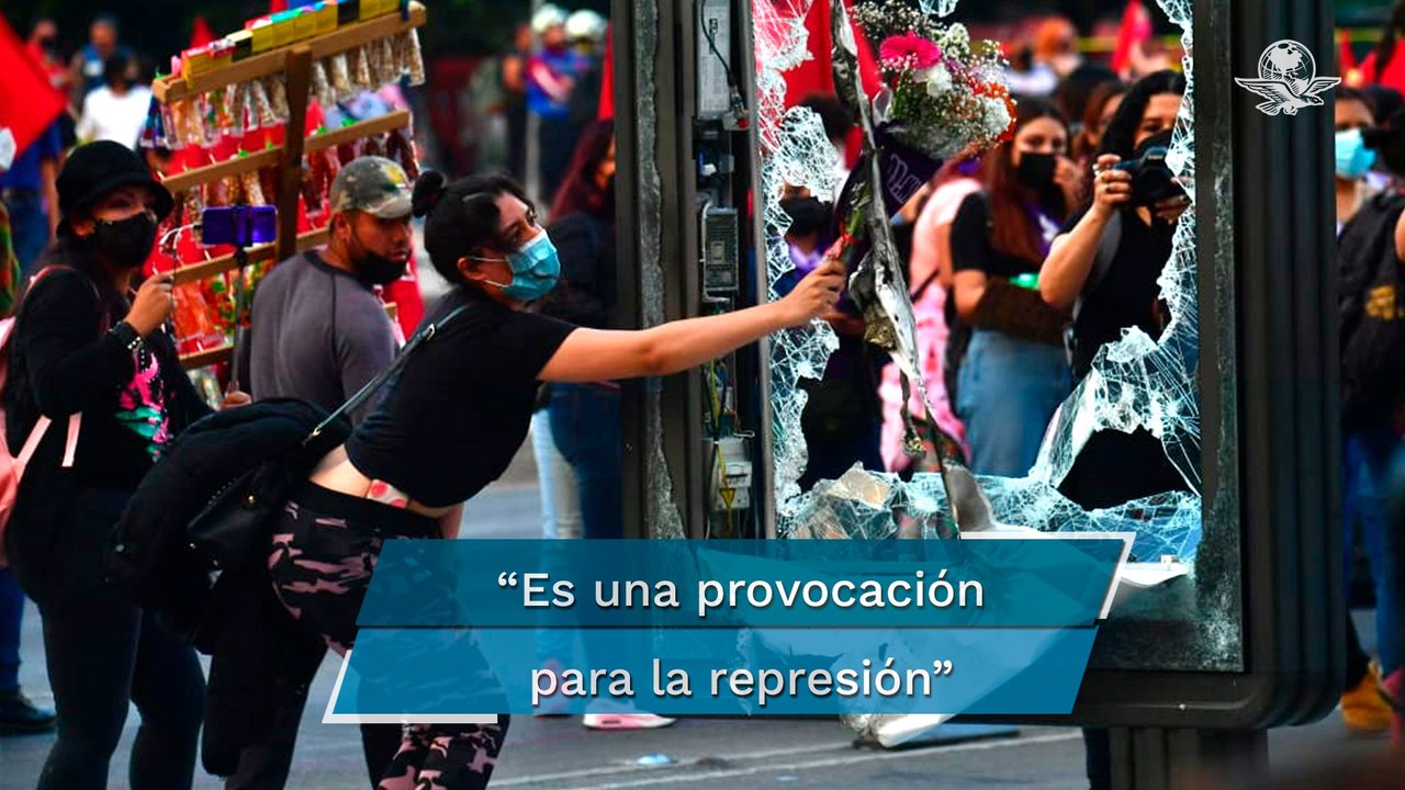 ¿De qué sirven las manifestaciones de encapuchadas?: Sheinbaum tras marcha del 25N