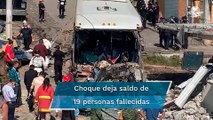 Autobús accidentado en Joquicingo se dirigía al Santuario del Señor de Chalma
