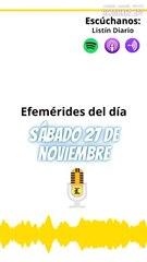 EFEMERIDES: sábado 27 de noviembre de 2021