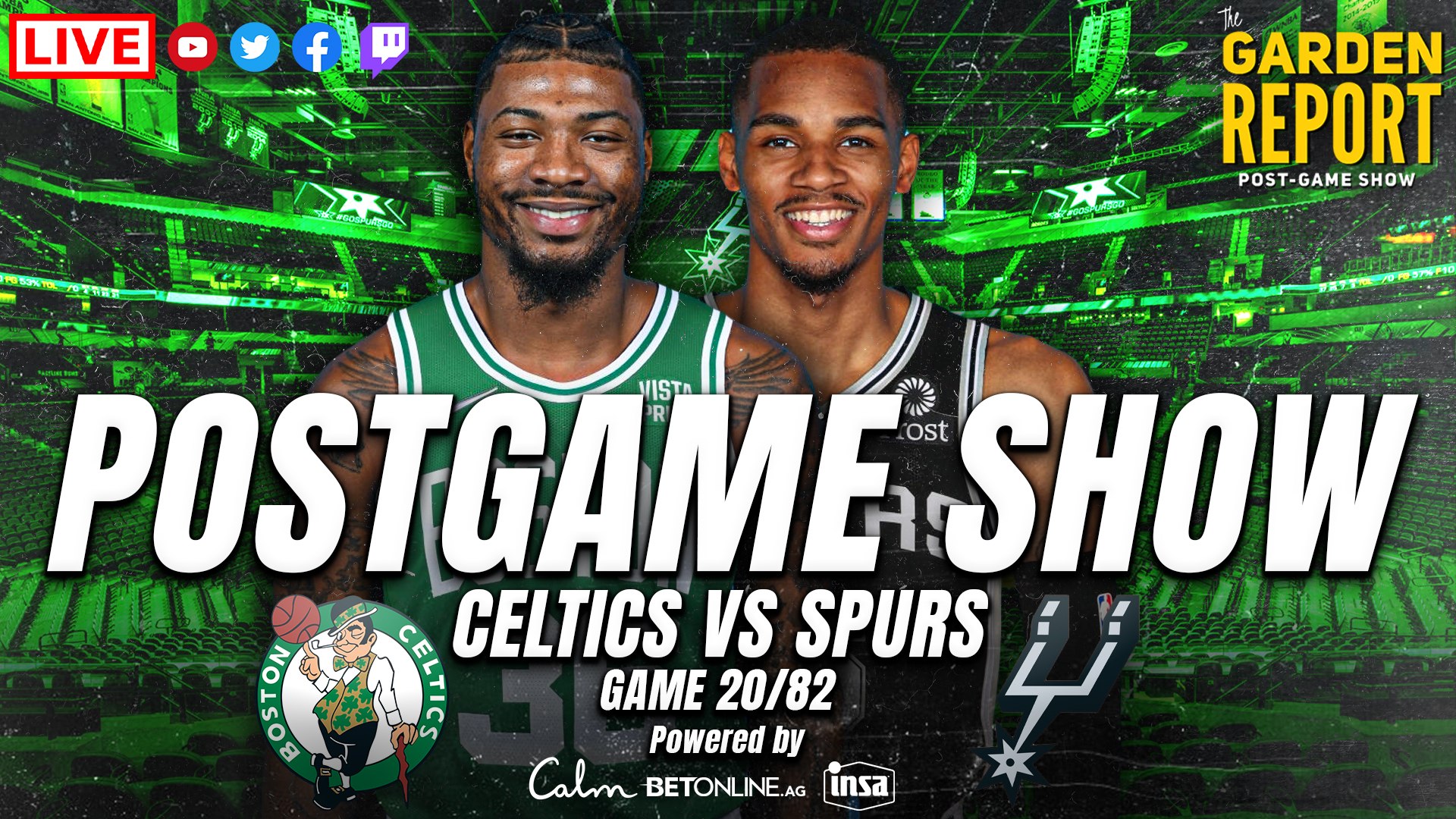 Garden Report Celtics vs Spurs Postgame Show Powered by BetOnline Calm Insa