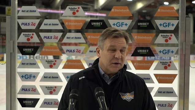21.Runde: Raimo Summanen, Head-Coach BWL mit einem Statement zum 5:1 Sieg über Laibach