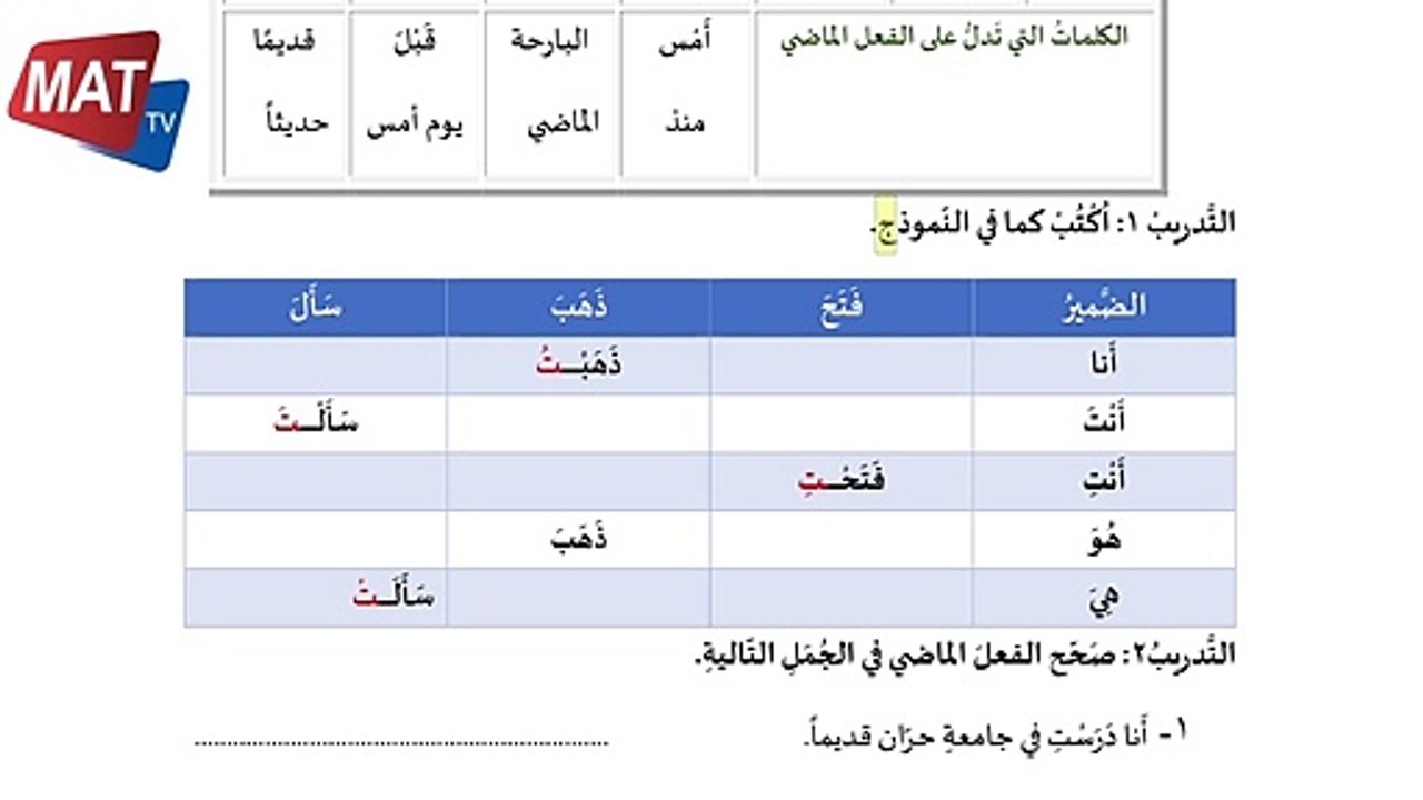 Mazi Fiili  (فعل ماضي)