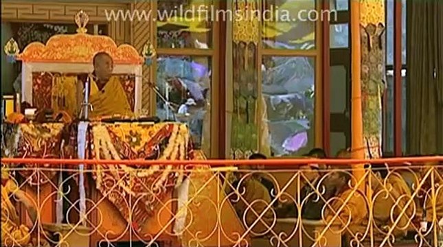 Dalai Lama addressing Tibetans