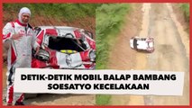 Detik-detik  Mobil Ketua MPR Bambang Soesatyo Terbalik di Lintasan Reli
