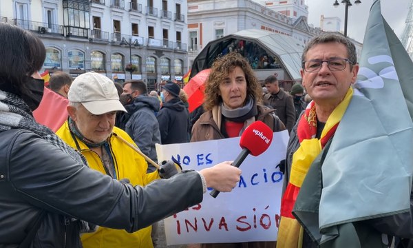 Vídeo de varios manifestantes en la protesta de los sindicatos policiales contra la reforma de la Ley Mordaza