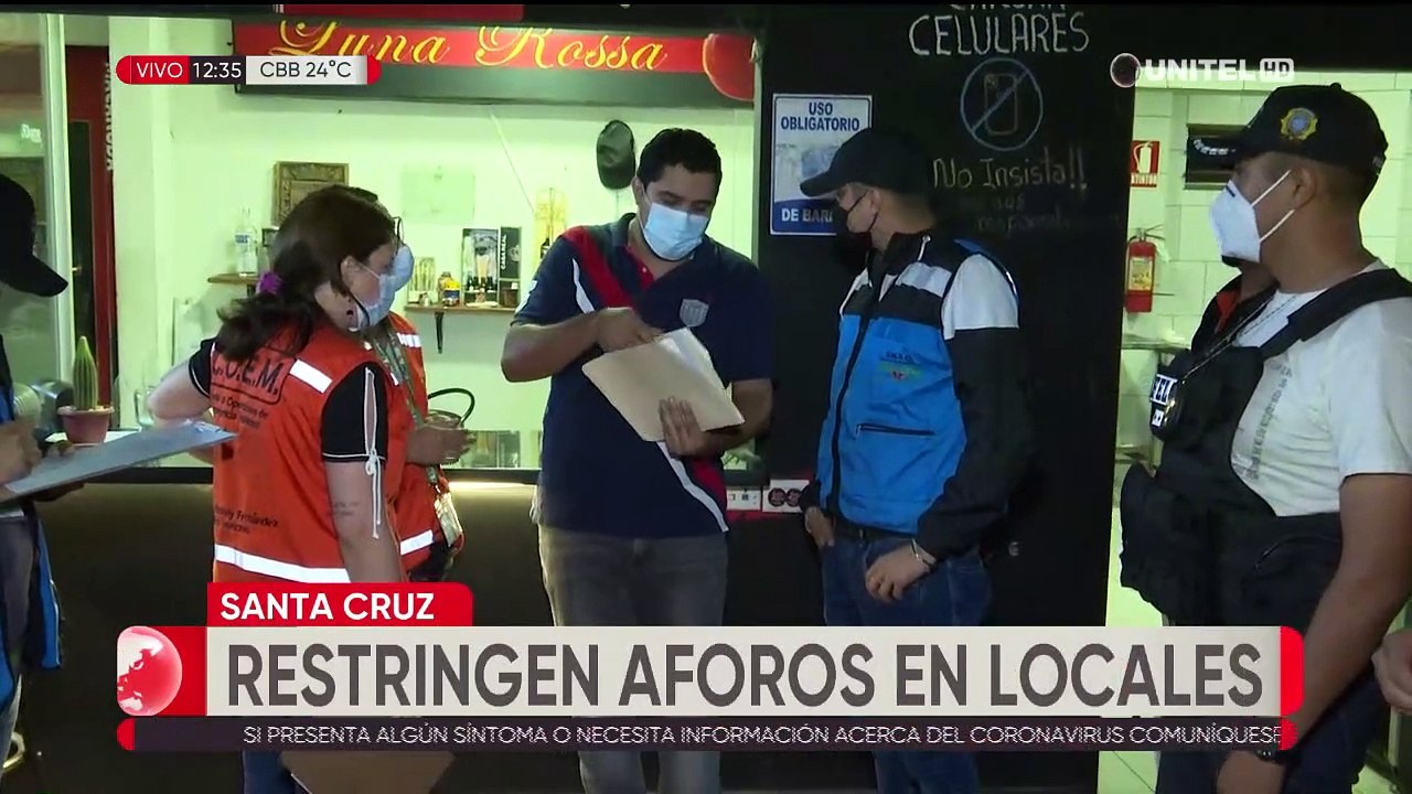 Restringen aforos en locales de la capital cruceña para evitar contagios masivos de coronavirus